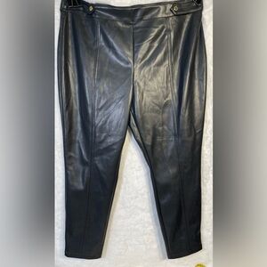Marc New York Womens Faux Leather Plus 3X Black Pants Shiny High Goth Mob Wife